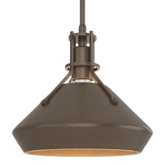 Henry Mini Pendant Light With Chamfer Shade, 100W, Customizable Height, 2-Toned Finish