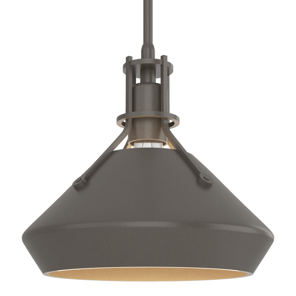 Henry Mini Pendant Light With Chamfer Shade, 100W, Customizable Height, 2-Toned Finish