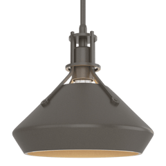 Henry Mini Pendant Light With Chamfer Shade, 100W, Customizable Height, 2-Toned Finish