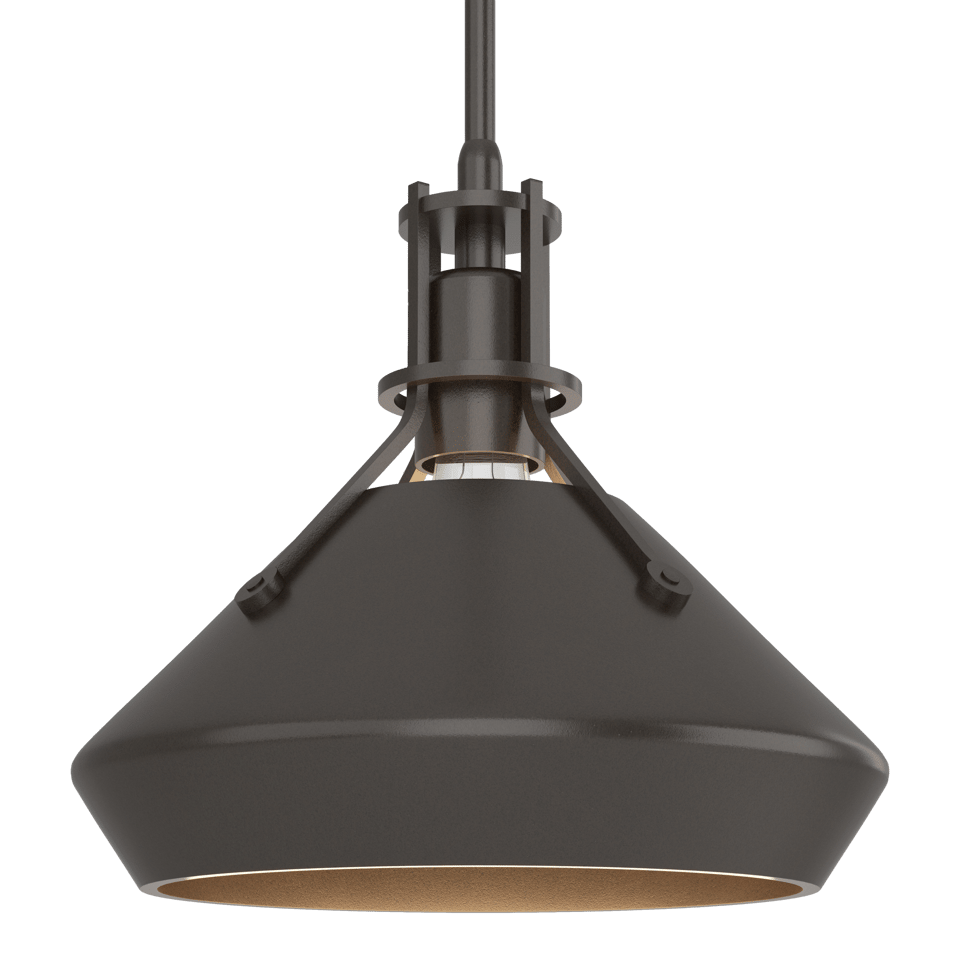 Henry Mini Pendant Light With Chamfer Shade, 100W, Customizable Height, 2-Toned Finish