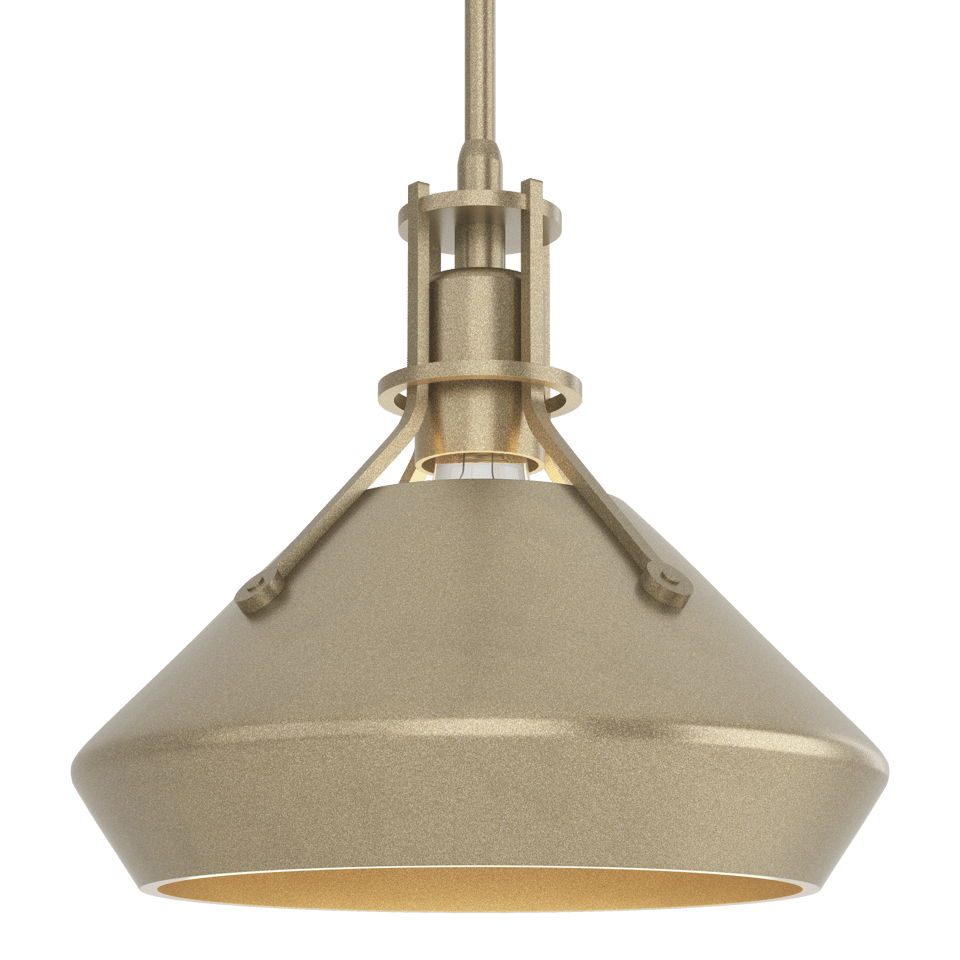 Henry Mini Pendant Light With Chamfer Shade, 100W, Customizable Height, 2-Toned Finish