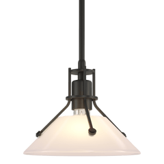 Henry Mini Pendant Light by Hubbardton Forge, 1-Light Dimmable, Adjustable Height, Clear Glass Shade