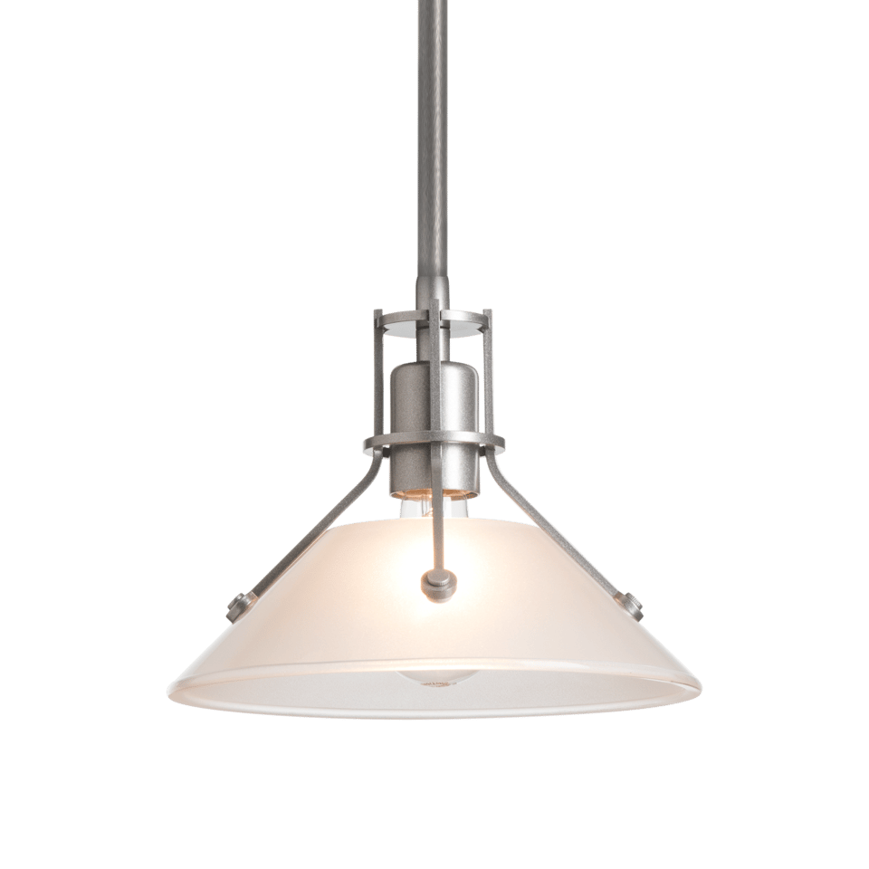 Henry Mini Pendant Light by Hubbardton Forge, 1-Light Dimmable, Adjustable Height, Clear Glass Shade