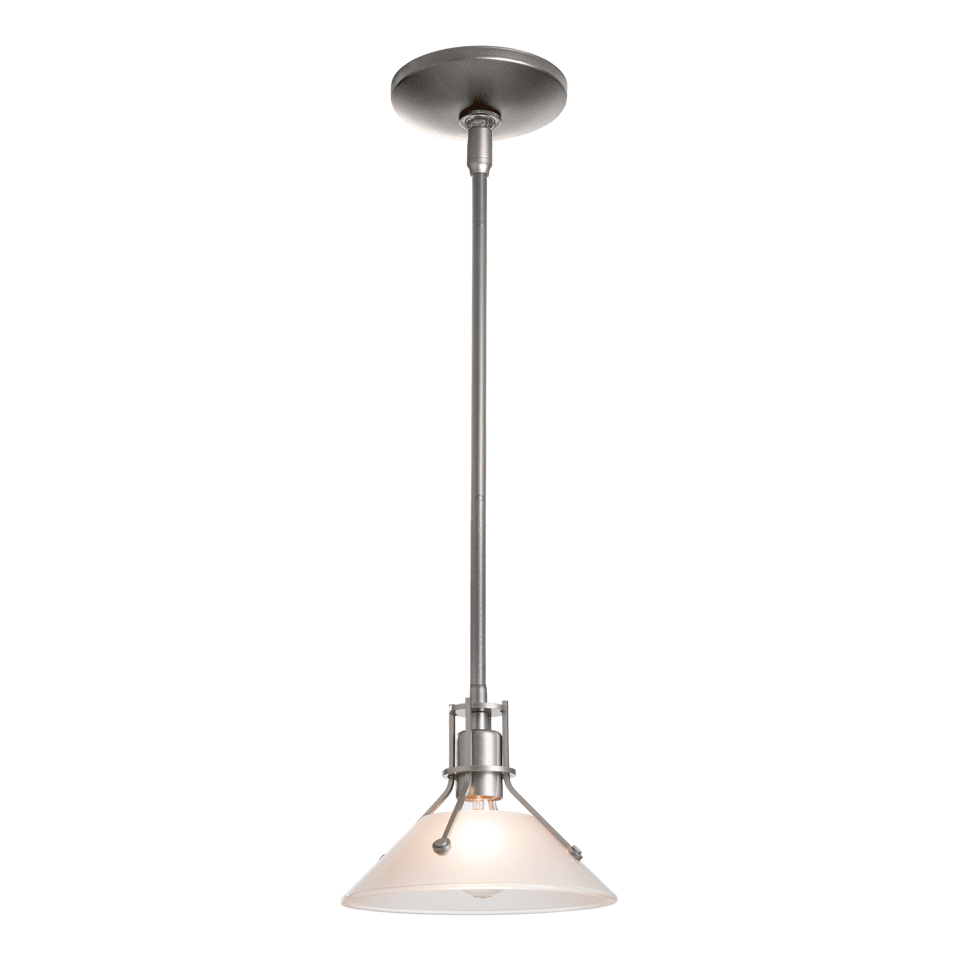 Henry Mini Pendant Light by Hubbardton Forge, 1-Light Dimmable, Adjustable Height, Clear Glass Shade