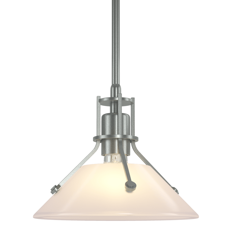 Henry Mini Pendant Light by Hubbardton Forge, 1-Light Dimmable, Adjustable Height, Clear Glass Shade