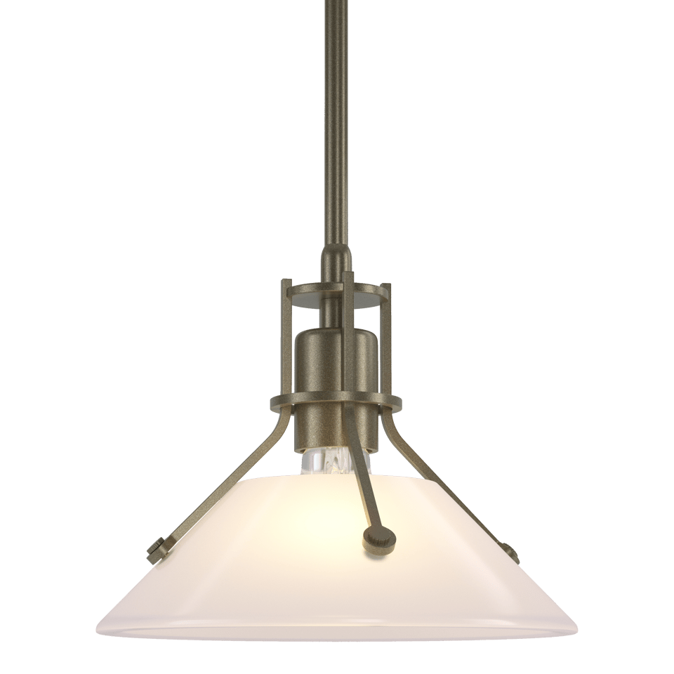 Henry Mini Pendant Light by Hubbardton Forge, 1-Light Dimmable, Adjustable Height, Clear Glass Shade