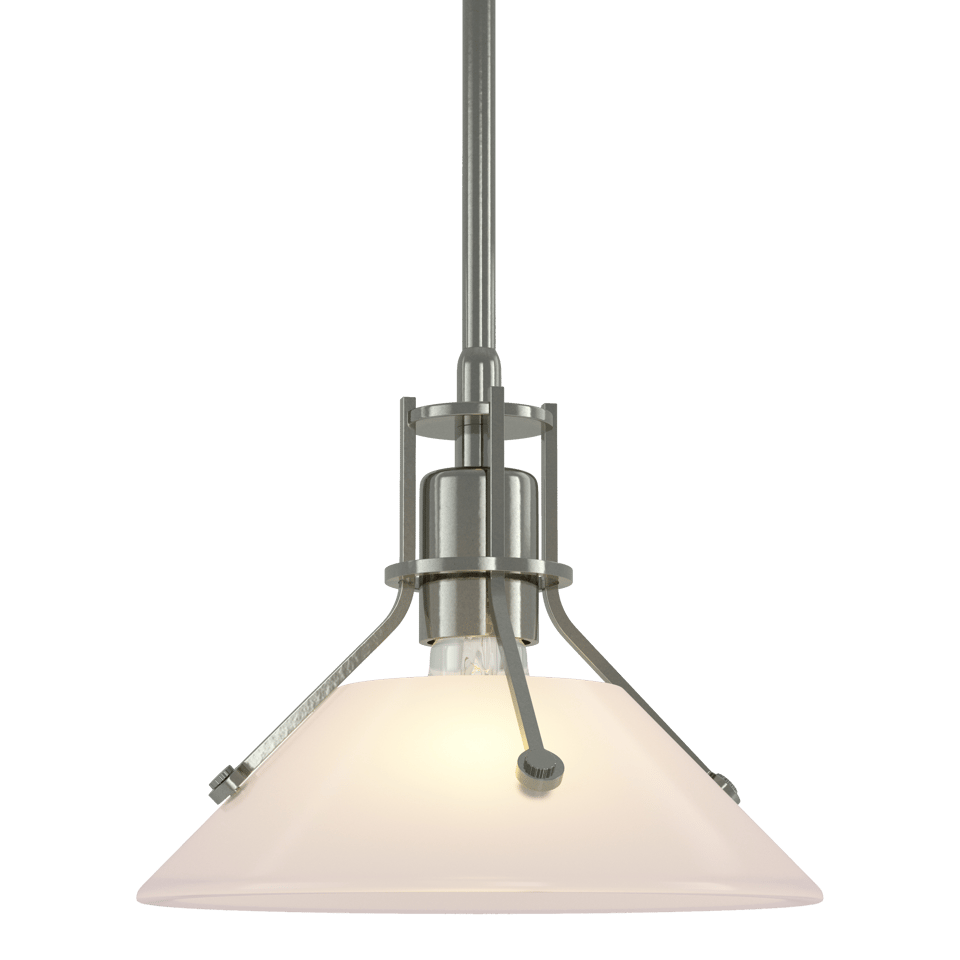 Henry Mini Pendant Light by Hubbardton Forge, 1-Light Dimmable, Adjustable Height, Clear Glass Shade