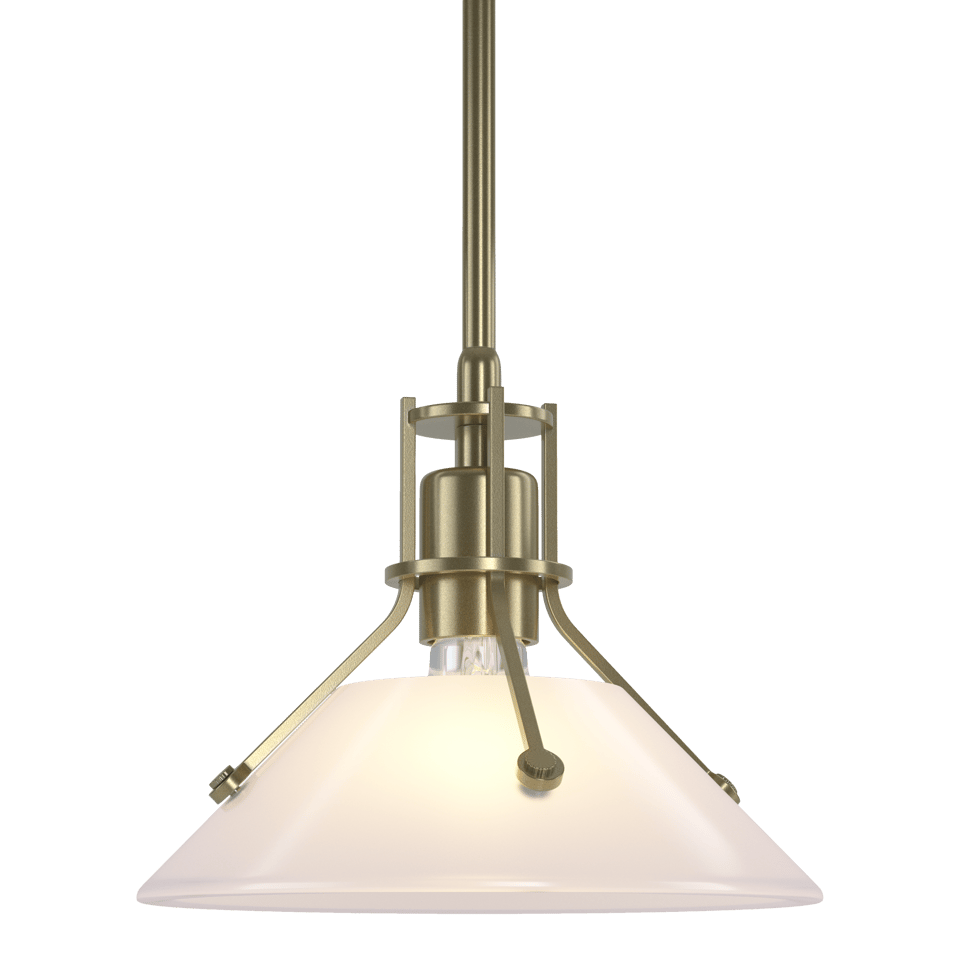 Henry Mini Pendant Light by Hubbardton Forge, 1-Light Dimmable, Adjustable Height, Clear Glass Shade