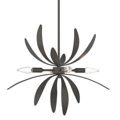 Hubbardton Forge Dahlia 1-Light Mini Pendant in Vintage Platinum, Dimmable, Damp Rated, Adjustable Height