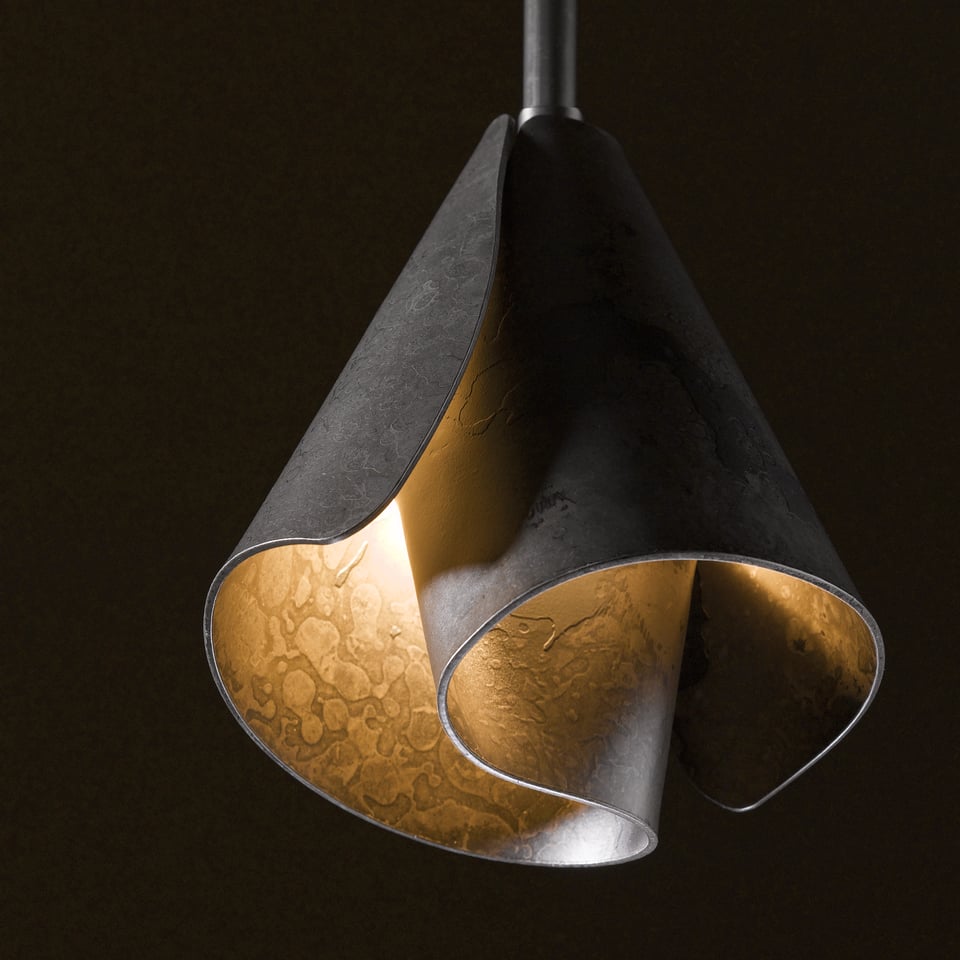 Mobius Steel Shade Mini Pendant Light by Hubbardton Forge – Modern Design, Dimmable, UL Damp Rated, Custom Finishes