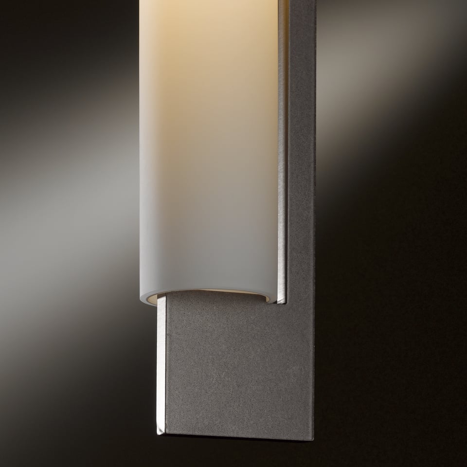 Axis Mini Pendant Light by Hubbardton Forge, 186400, Handcrafted Steel, Dimmable, Opal Glass Shade