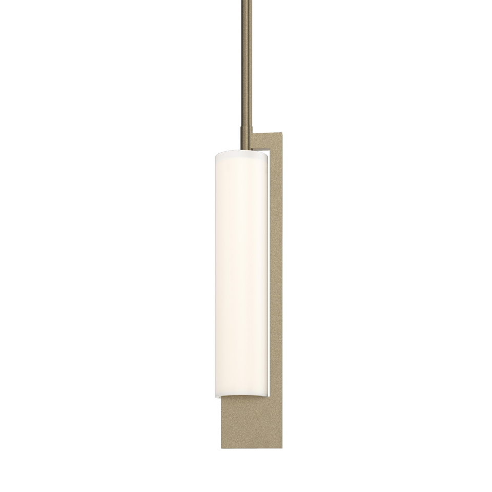 Axis Mini Pendant Light by Hubbardton Forge, 186400, Handcrafted Steel, Dimmable, Opal Glass Shade