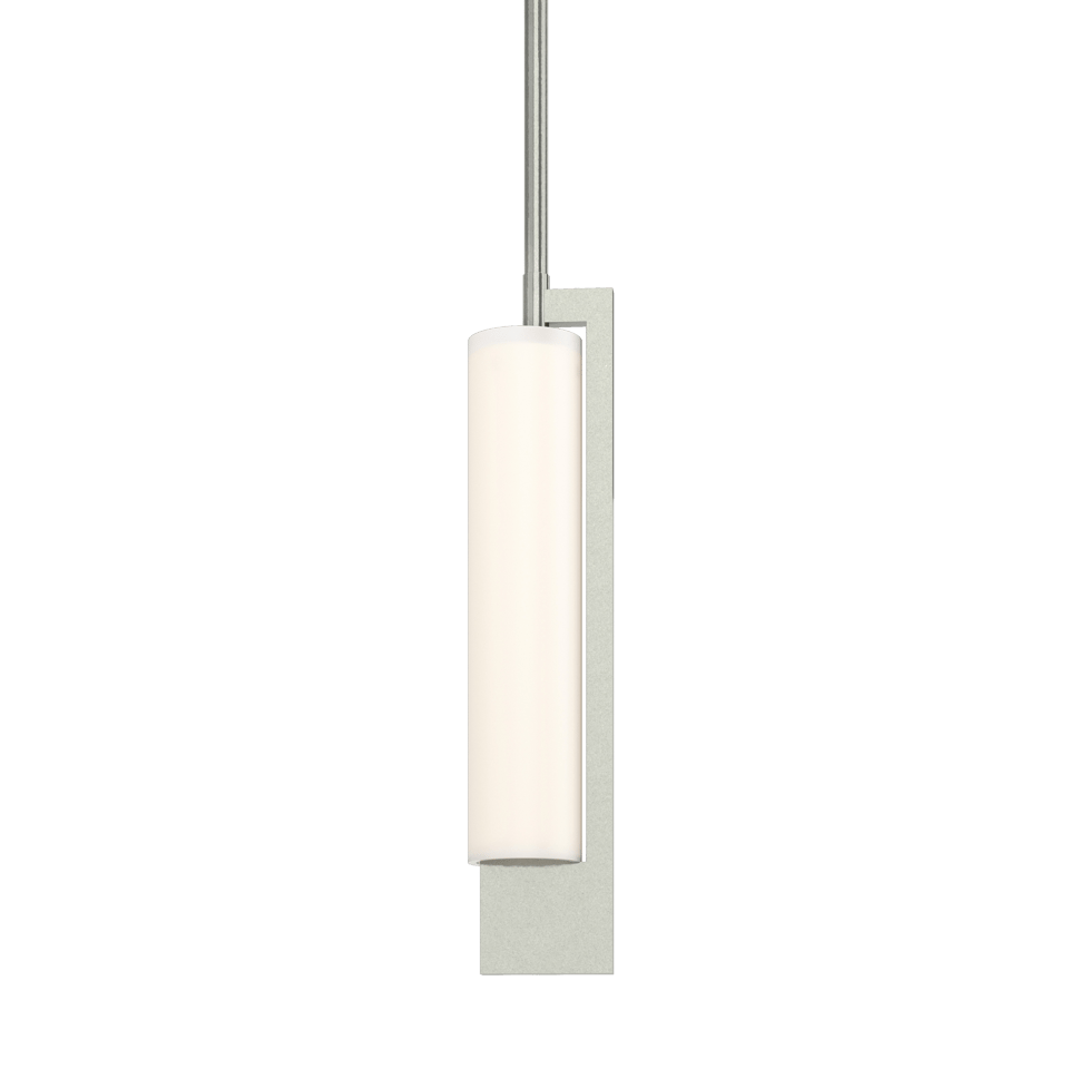 Axis Mini Pendant Light by Hubbardton Forge, 186400, Handcrafted Steel, Dimmable, Opal Glass Shade