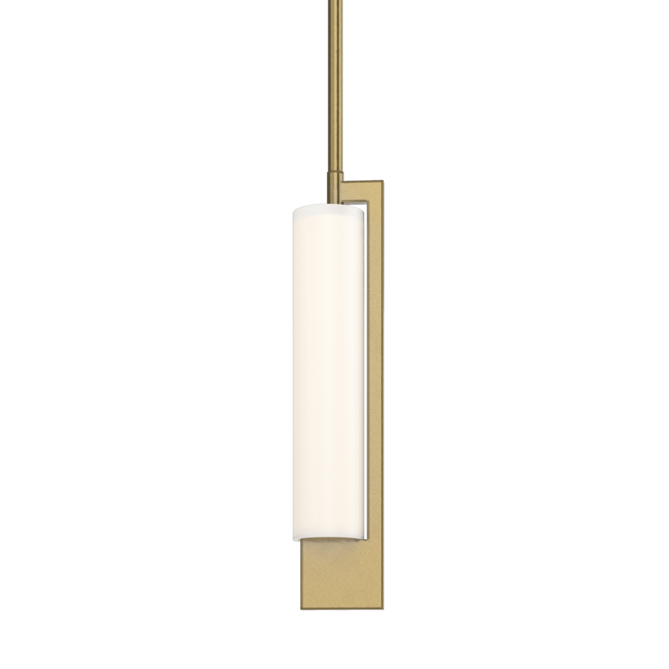 Axis Mini Pendant Light by Hubbardton Forge, 186400, Handcrafted Steel, Dimmable, Opal Glass Shade