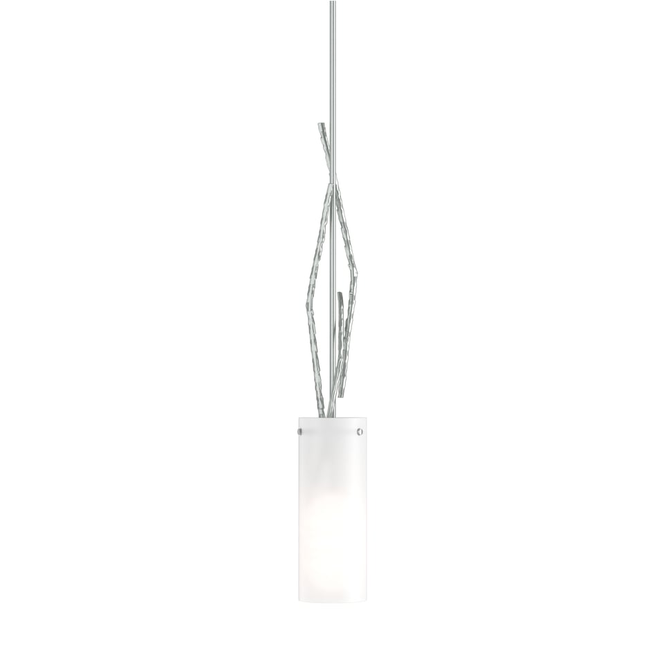 Brindille Mini Pendant Light by Hubbardton Forge - Artisan-Forged Steel Twigs, Dimmable, Opal Glass