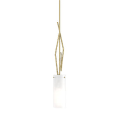 Brindille Mini Pendant Light by Hubbardton Forge - Artisan-Forged Steel Twigs, Dimmable, Opal Glass