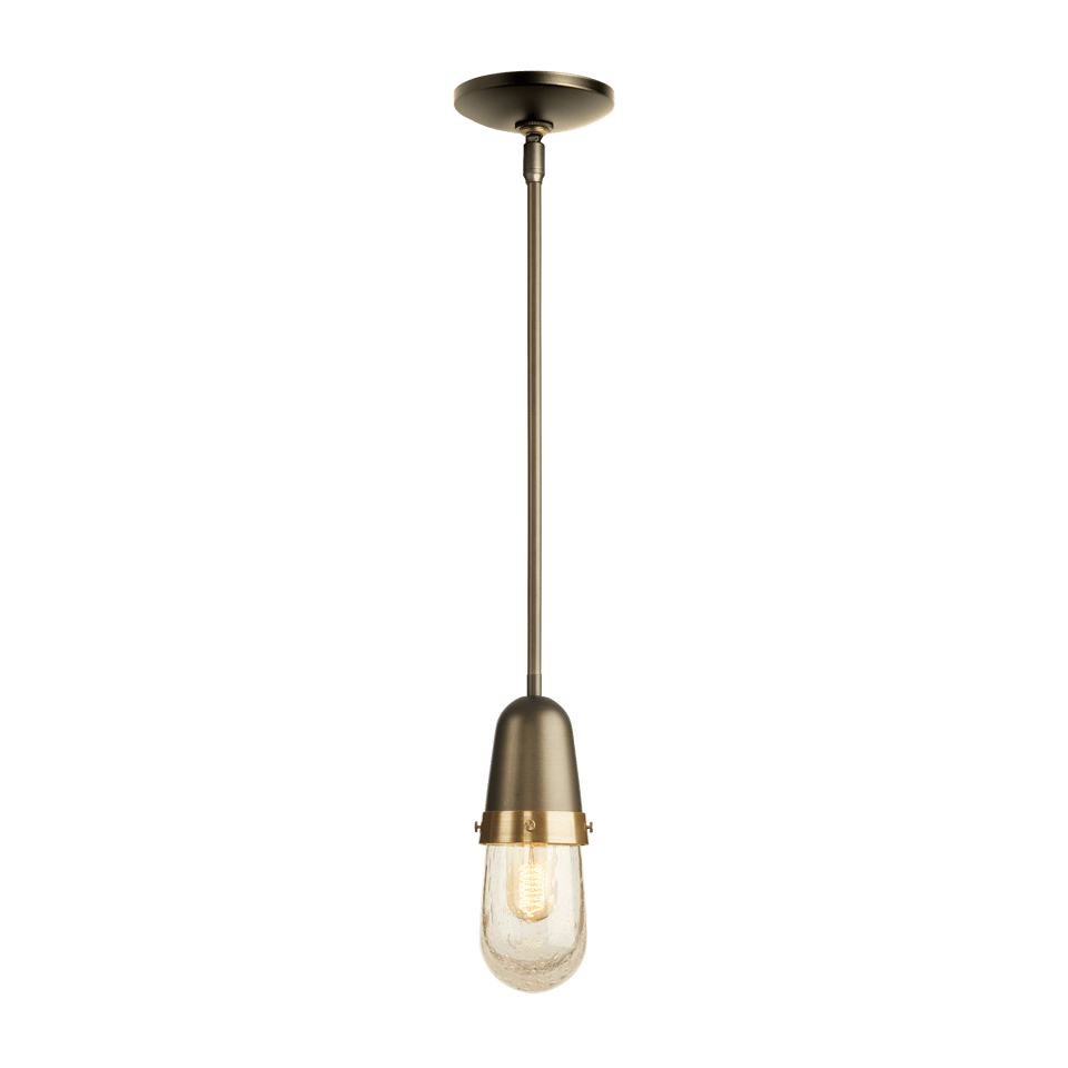 Hubbardton Forge Fizz Mini Pendant Light, Hand-Blown Glass, Dimmable, UL Damp Rated, 10.2" H