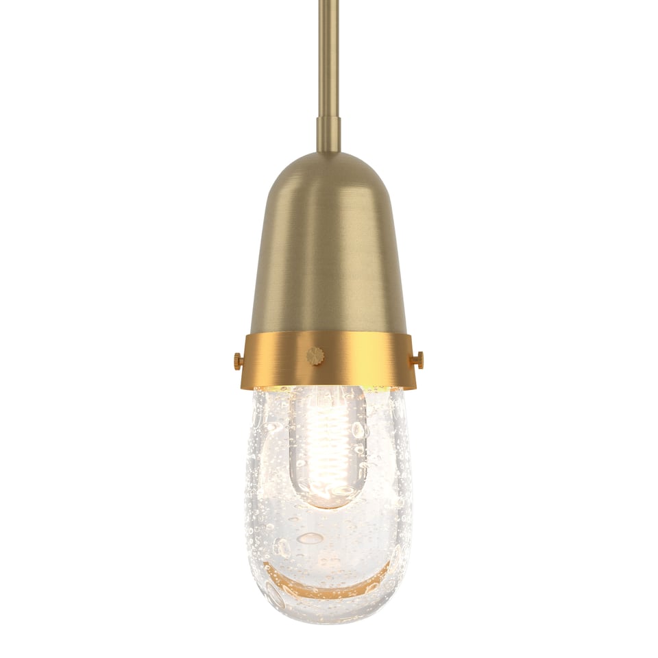 Hubbardton Forge Fizz Mini Pendant Light, Hand-Blown Glass, Dimmable, UL Damp Rated, 10.2" H