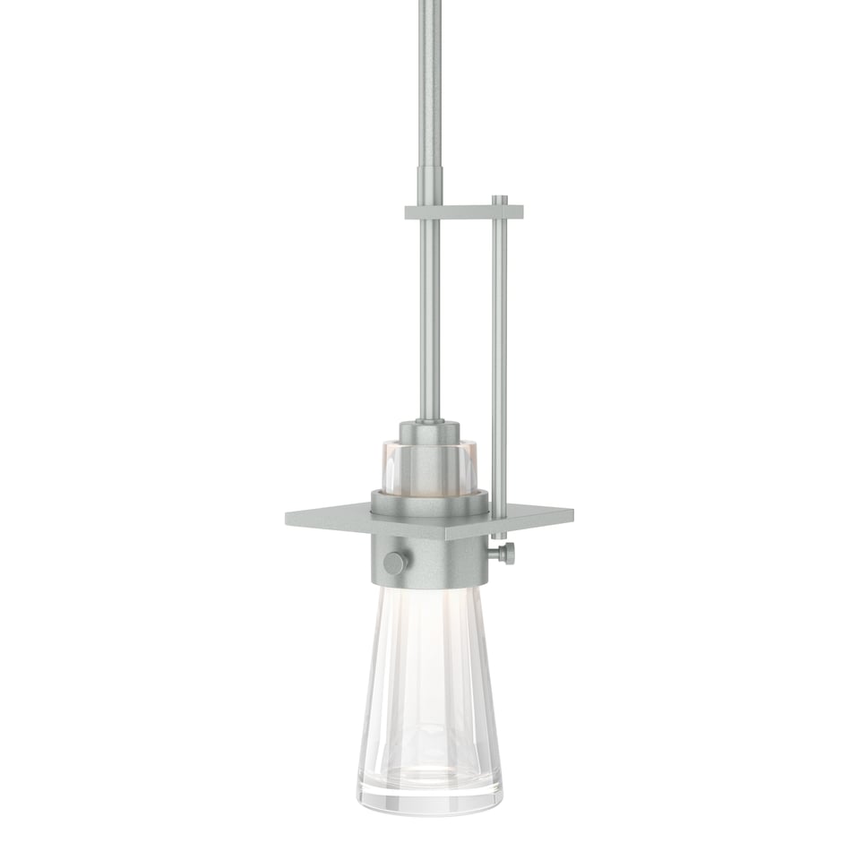 Erlenmeyer Mini Pendant Light by Hubbardton Forge, Adjustable 14.8" to 59.8", Clear Glass Shade