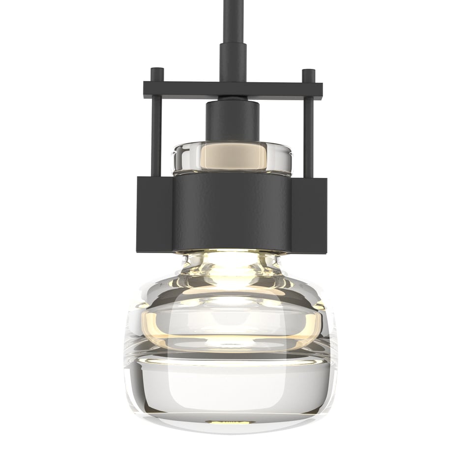 Hubbardton Forge Cuff Small Mini Pendant Light with Artisan Blown Glass and Dimmable Feature