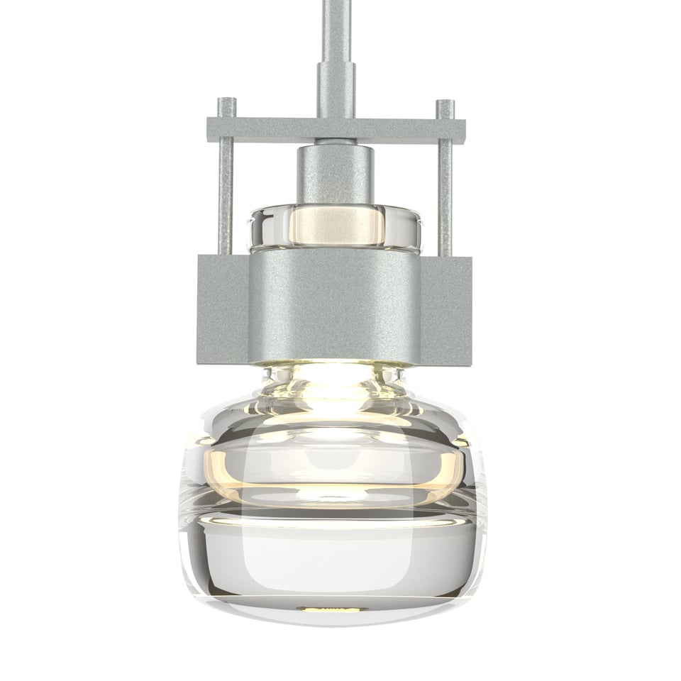 Hubbardton Forge Cuff Small Mini Pendant Light with Artisan Blown Glass and Dimmable Feature