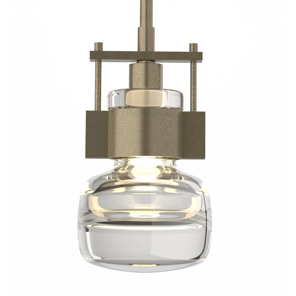 Hubbardton Forge Cuff Mini Pendant Light, 7.5" Height, Dimmable, Available in Multiple Finishes