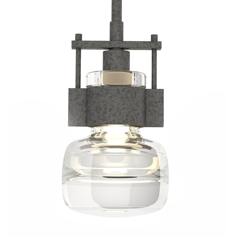 Cuff Large Mini Pendant Light by Hubbardton Forge, 7.5" Diameter, Dimmable, UL Damp Rated, Artisan Design