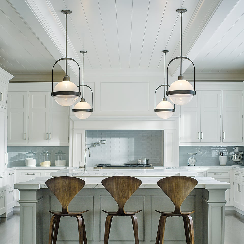 Atlas Pendant Light by Hubbardton Forge - Adjustable Height 27-72 In, Multiple Finishes, Max 100W