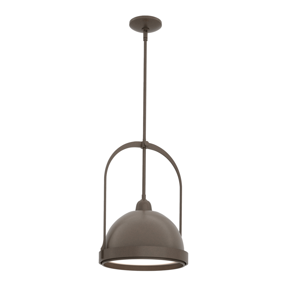 Hubbardton Forge Atlas 13.4" Small Pendant Light - Elegant Two-Tone Design with Dimmable Capability