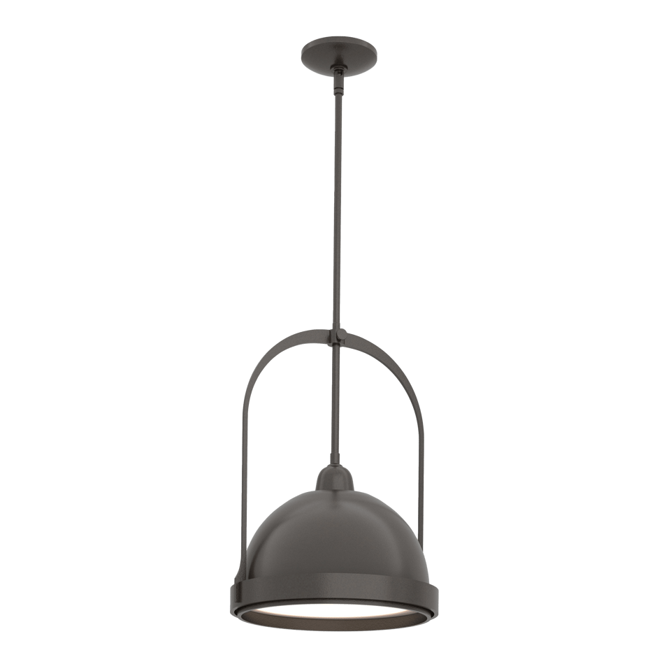 Hubbardton Forge Atlas 13.4" Small Pendant Light - Elegant Two-Tone Design with Dimmable Capability