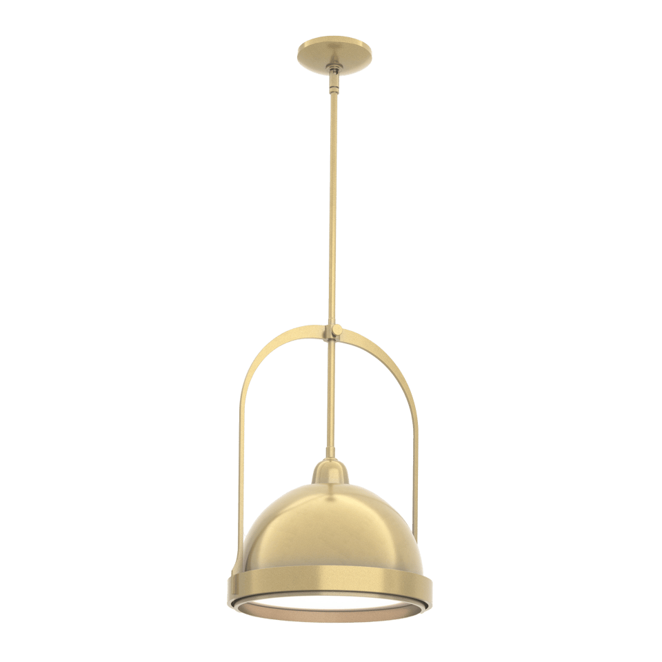 Hubbardton Forge Atlas 13.4" Small Pendant Light - Elegant Two-Tone Design with Dimmable Capability