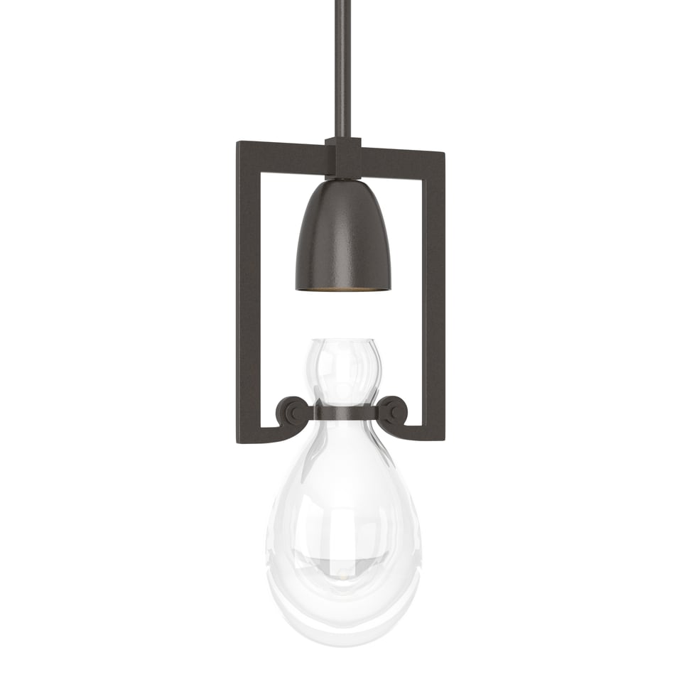 Apothecary Mini Pendant Light By Hubbardton Forge, Hand-Blown Glass, Dimmable, UL Damp Rated, 1-Light