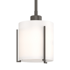 Exos Small Mini Pendant Light by Hubbardton Forge, Opal Glass, Dimmable, Adjustable Height, 100W Max