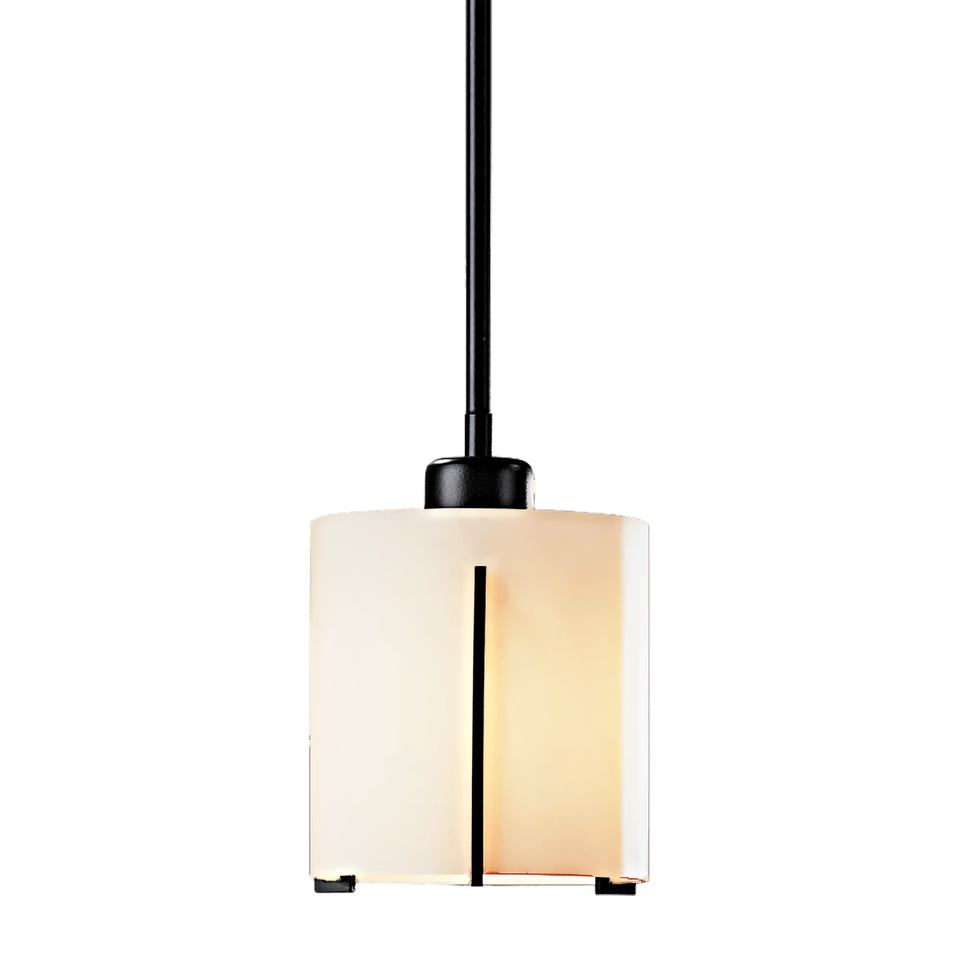 Exos Small Mini Pendant Light by Hubbardton Forge, Opal Glass, Dimmable, Adjustable Height, 100W Max