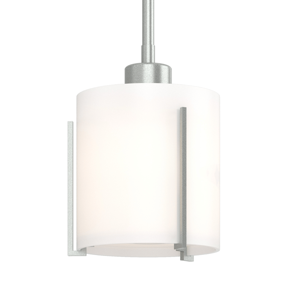 Exos Small Mini Pendant Light by Hubbardton Forge, Opal Glass, Dimmable, Adjustable Height, 100W Max