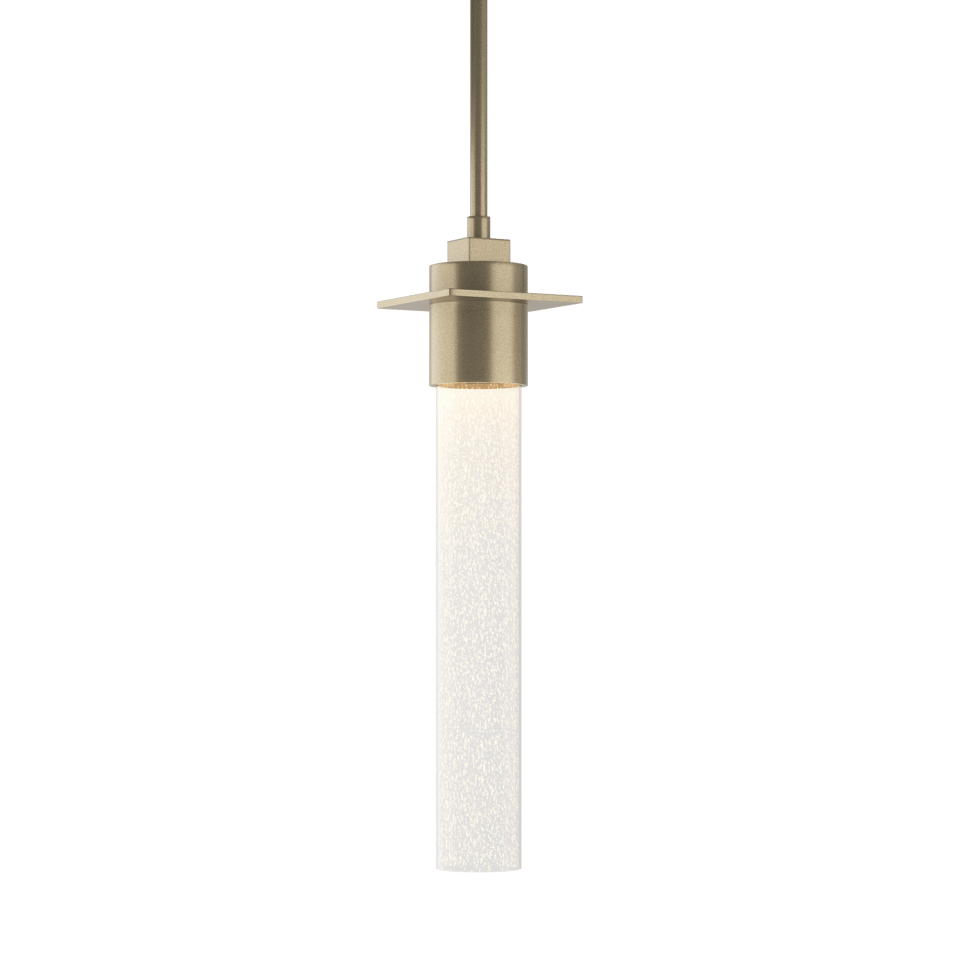 Airis Small Mini Pendant Light by Hubbardton Forge, 17.1" High, Dimmable, Clear Seeded Glass, Various Finishes