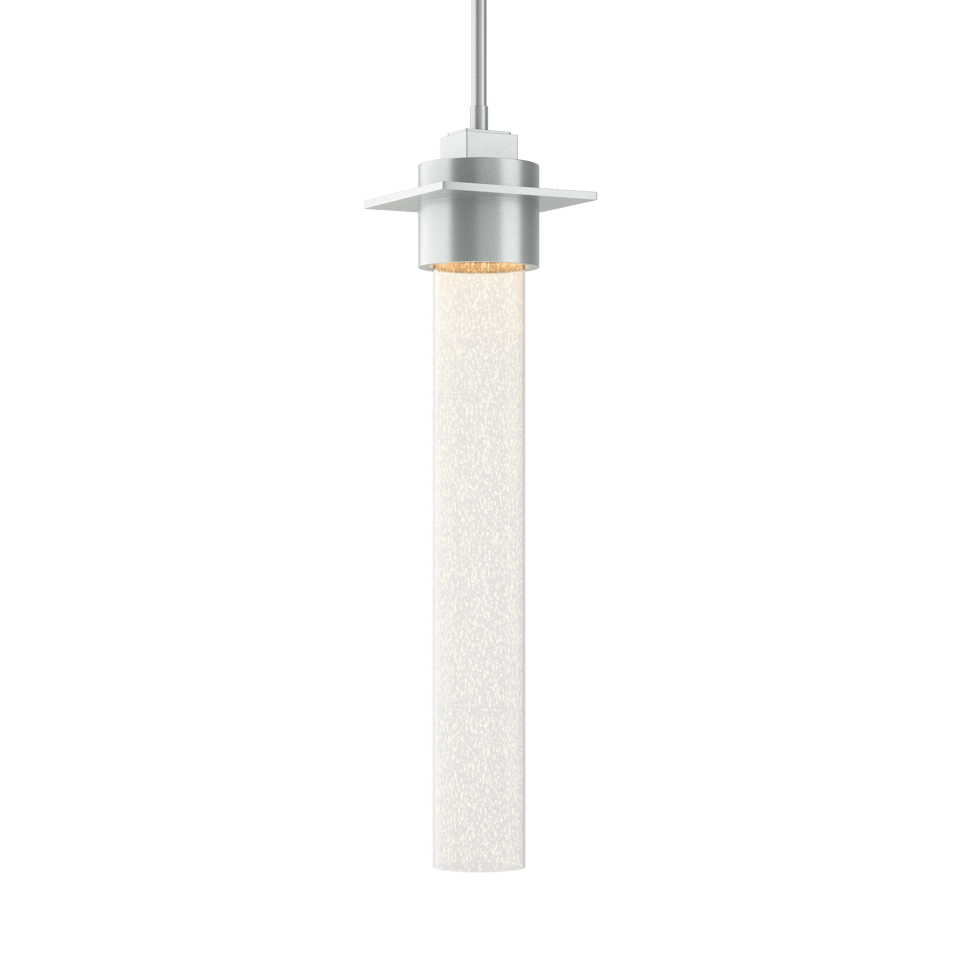 Airis Medium Mini Pendant Light by Hubbardton Forge, 1-Light Clear Seeded Glass, UL Damp Rated, Custom Finishes