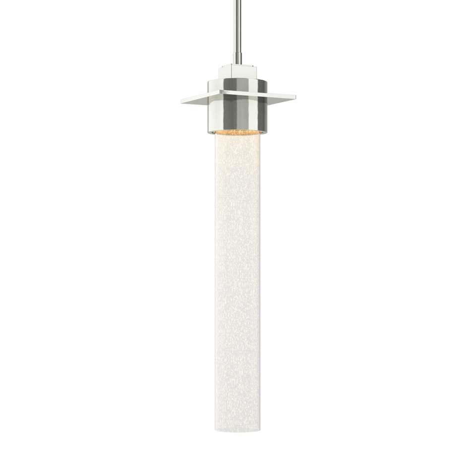 Airis Medium Mini Pendant Light by Hubbardton Forge, 1-Light Clear Seeded Glass, UL Damp Rated, Custom Finishes