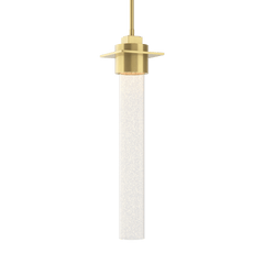 Airis Medium Mini Pendant Light by Hubbardton Forge, 1-Light Clear Seeded Glass, UL Damp Rated, Custom Finishes