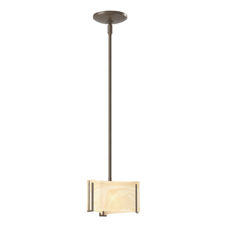 Exos Delta Mini Pendant Light 1-Light Height Adjustable G9 Bulb Dimmable Glass Shade by Hubbardton Forge