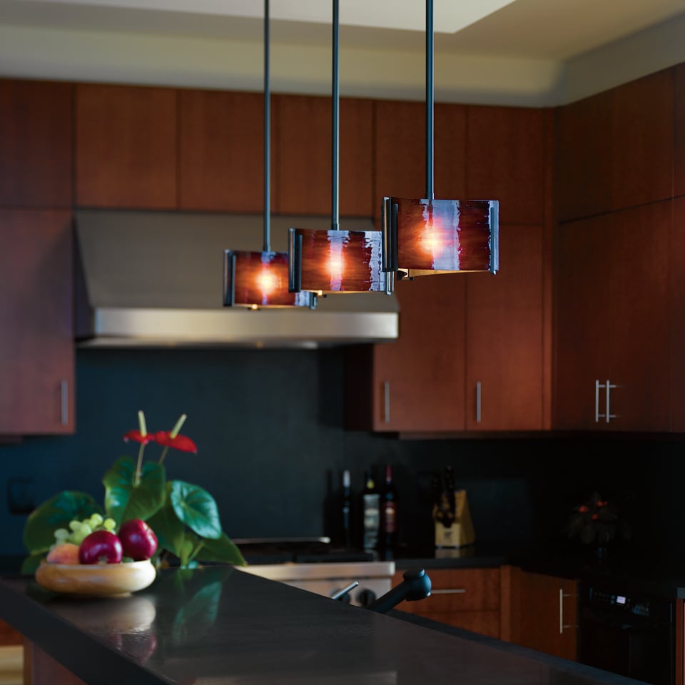 Exos Delta Mini Pendant Light 1-Light Height Adjustable G9 Bulb Dimmable Glass Shade by Hubbardton Forge