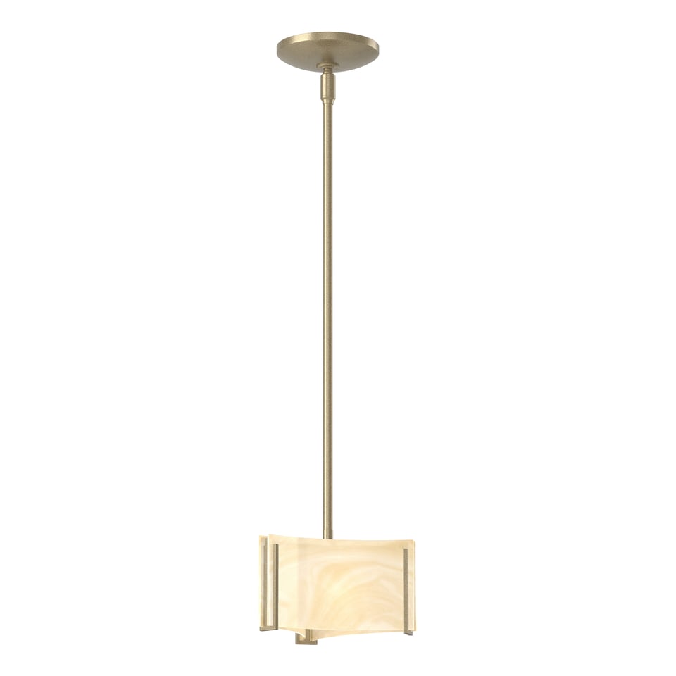 Exos Delta Mini Pendant Light 1-Light Height Adjustable G9 Bulb Dimmable Glass Shade by Hubbardton Forge