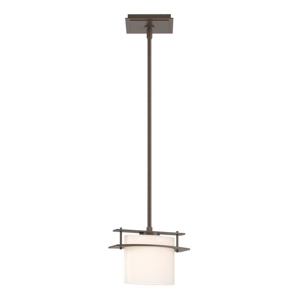 Arc Ellipse Mini Pendant Light by Hubbardton Forge – Dimmable, Handcrafted Steel & Opal Glass, Adjustable Height