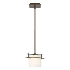 Arc Ellipse Mini Pendant Light by Hubbardton Forge – Dimmable, Handcrafted Steel & Opal Glass, Adjustable Height