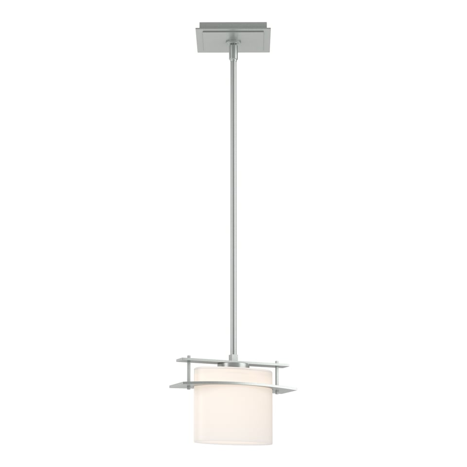 Arc Ellipse Mini Pendant Light by Hubbardton Forge – Dimmable, Handcrafted Steel & Opal Glass, Adjustable Height