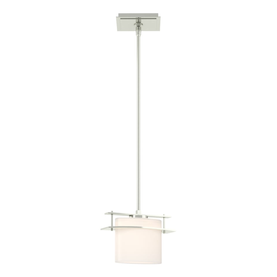 Arc Ellipse Mini Pendant Light by Hubbardton Forge – Dimmable, Handcrafted Steel & Opal Glass, Adjustable Height