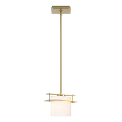 Arc Ellipse Mini Pendant Light by Hubbardton Forge – Dimmable, Handcrafted Steel & Opal Glass, Adjustable Height