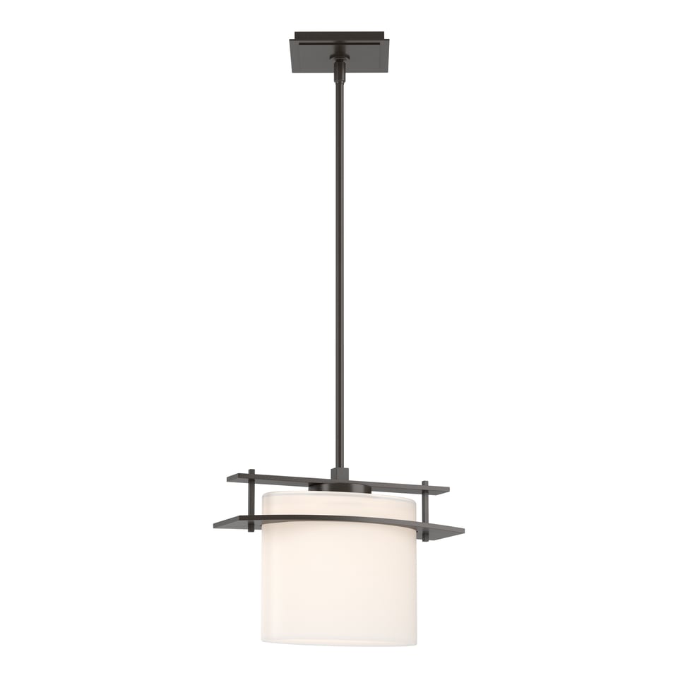 Hubbardton Forge Arc Ellipse Large Mini Pendant Light, 10"H Opal Glass, Custom Finishes, Dimmable