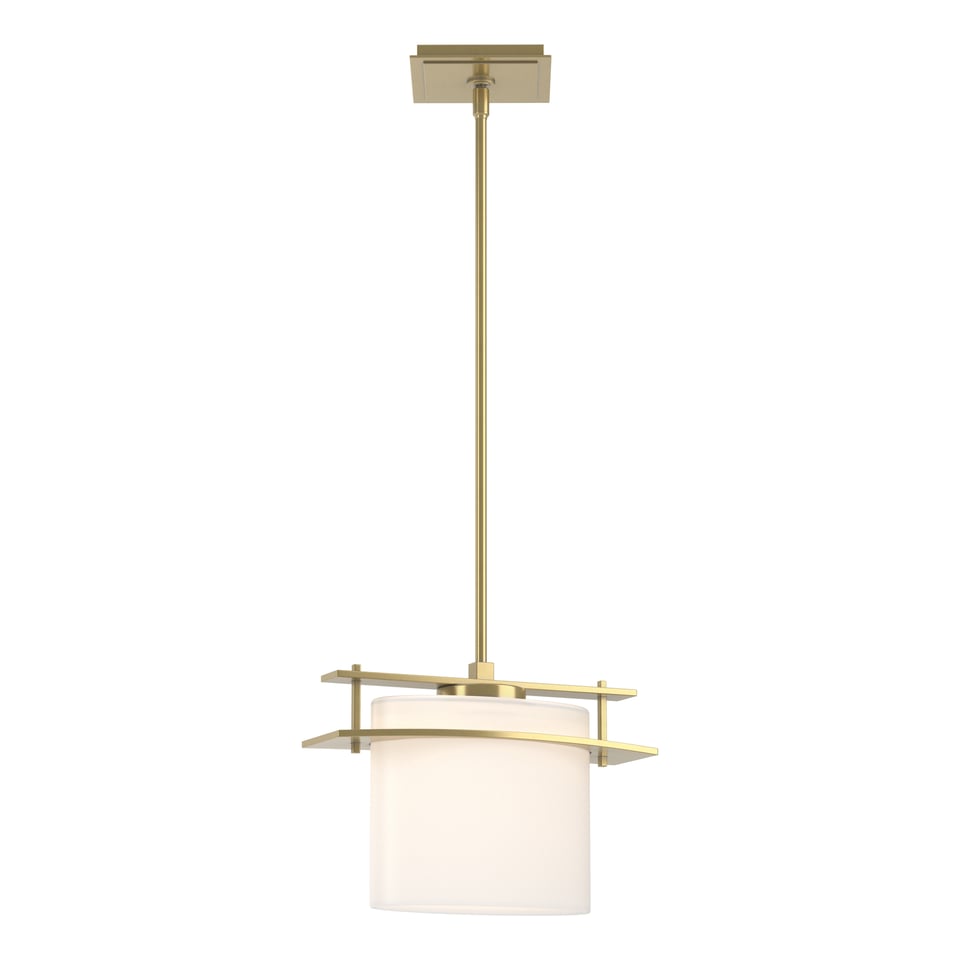 Hubbardton Forge Arc Ellipse Large Mini Pendant Light, 10"H Opal Glass, Custom Finishes, Dimmable