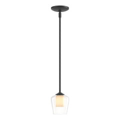 Hubbardton Forge Simple Mini Pendant Light, Handcrafted with Curved Glass, Adjustable 8.7" to 53.7" Höhe